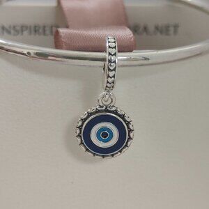 Evil Eye Dangle Charm S925 Sliver Charm Bracelete Dangle Pendant